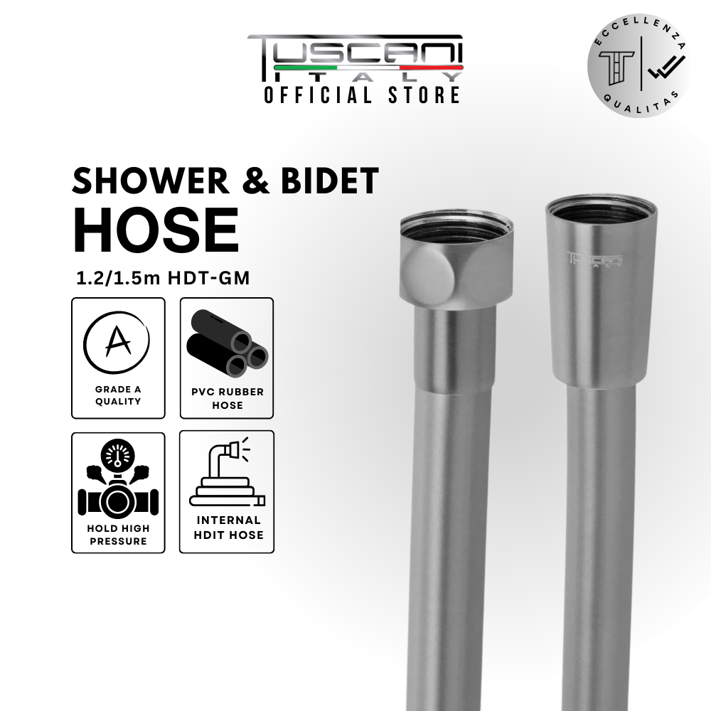 1.5m HDT GM,MG,RG - Shower & Bidet / HandSpray Hose
