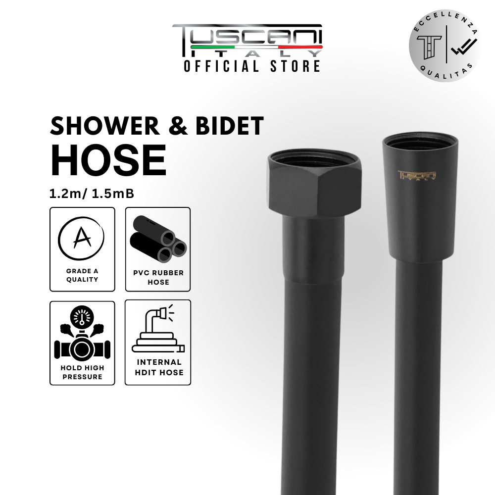 1.2mB | 1.5mB - Black Concept Shower & Bidet / HandSpray Hose