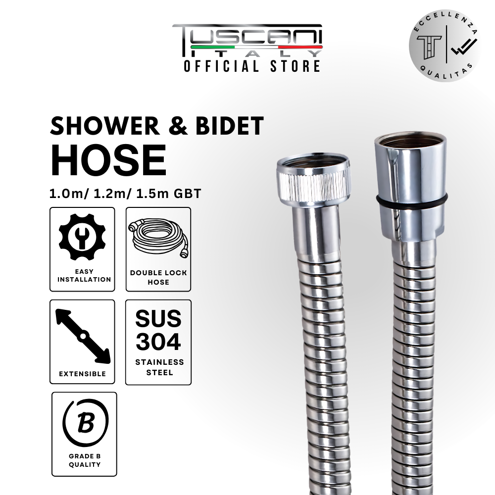1.0m | 1.2m | 1.5m GBT - Shower & Bidet / HandSpray Hose