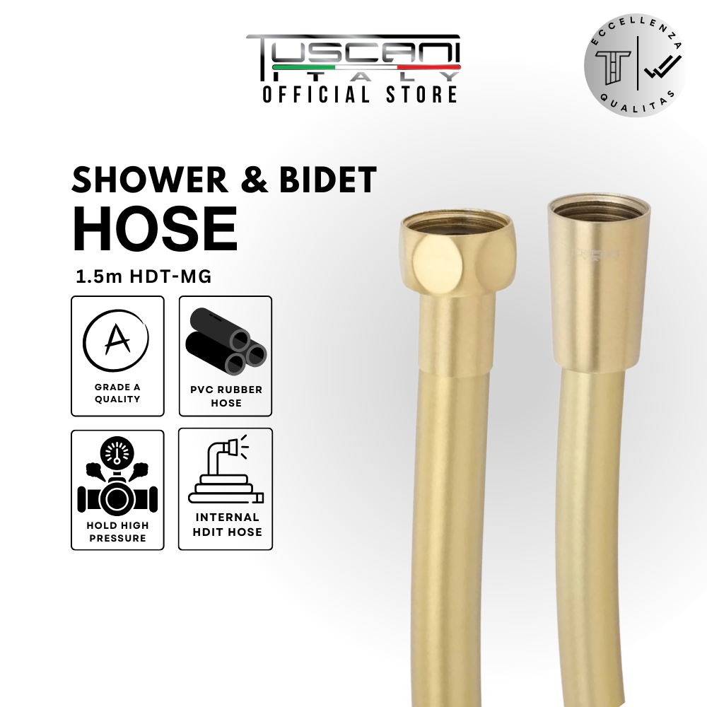 1.5m HDT GM,MG,RG - Shower & Bidet / HandSpray Hose
