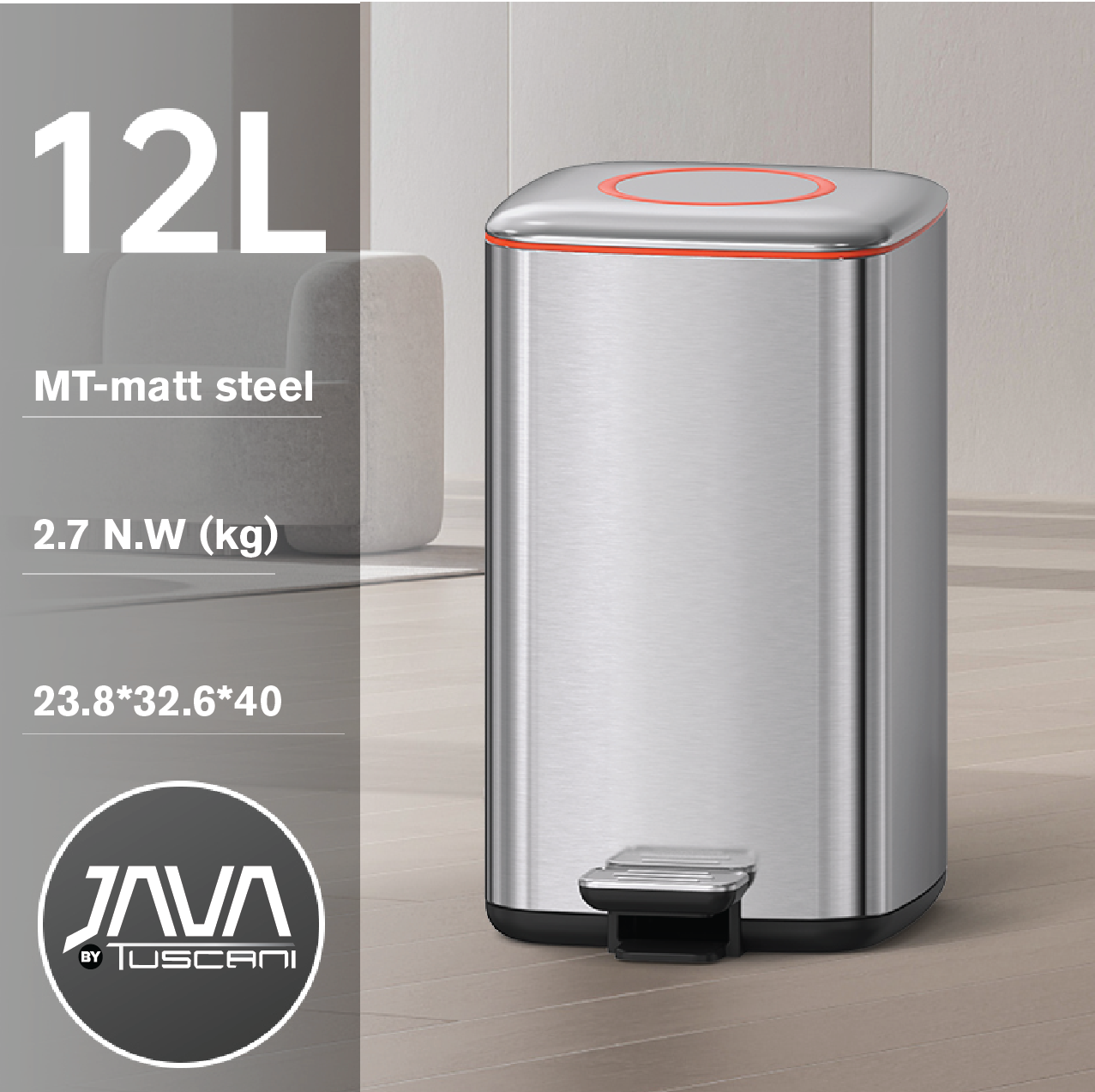 Tuscani JAVA TJ-8857 Pedal Bin