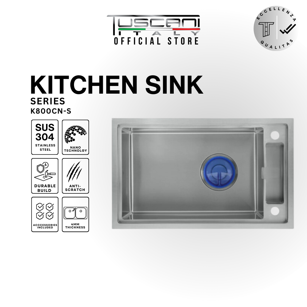 K800SS - Top & Under-Mount Use Kitchen Sink