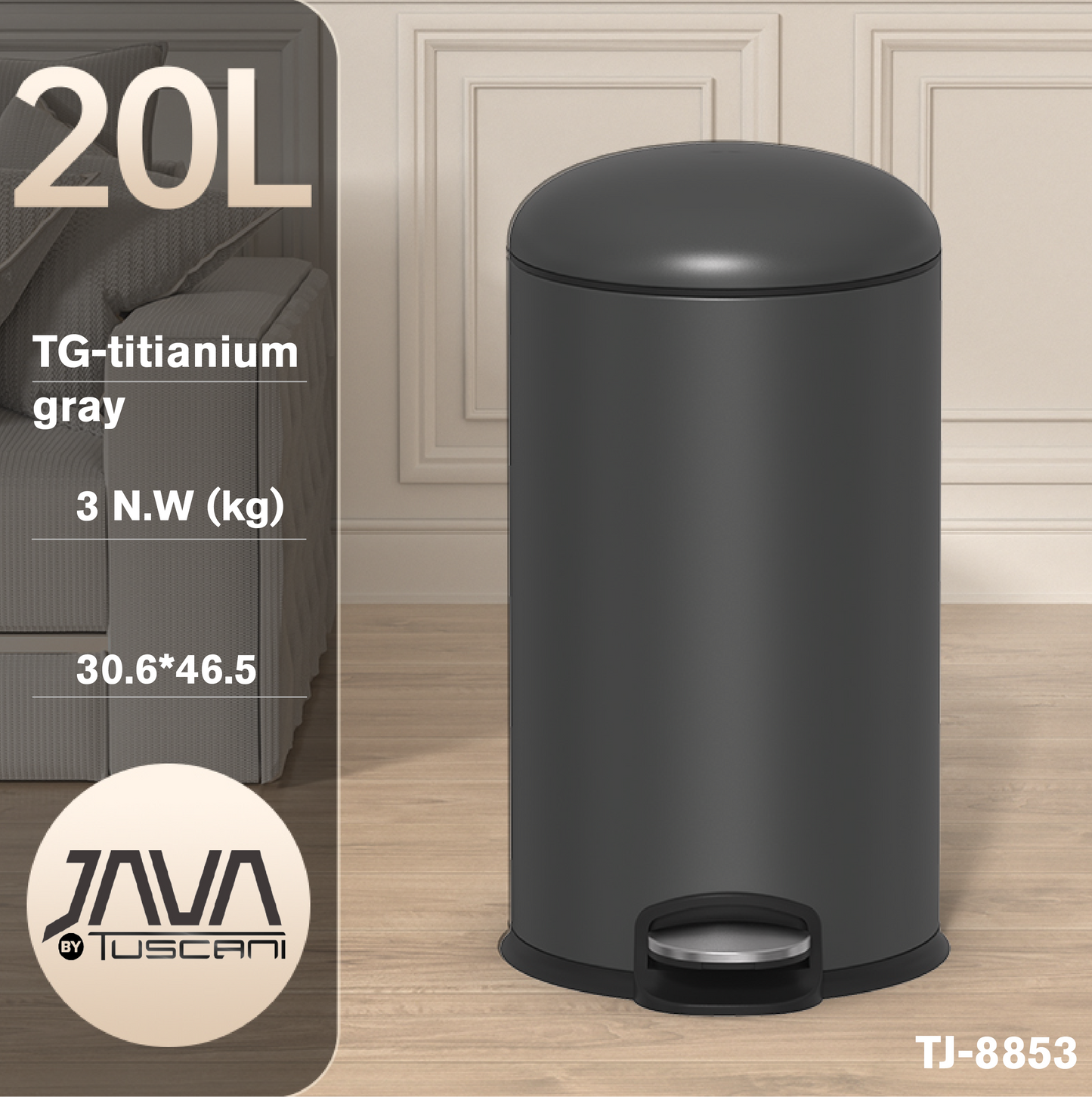 Tuscani JAVA TJ-8853 Pedal Bin