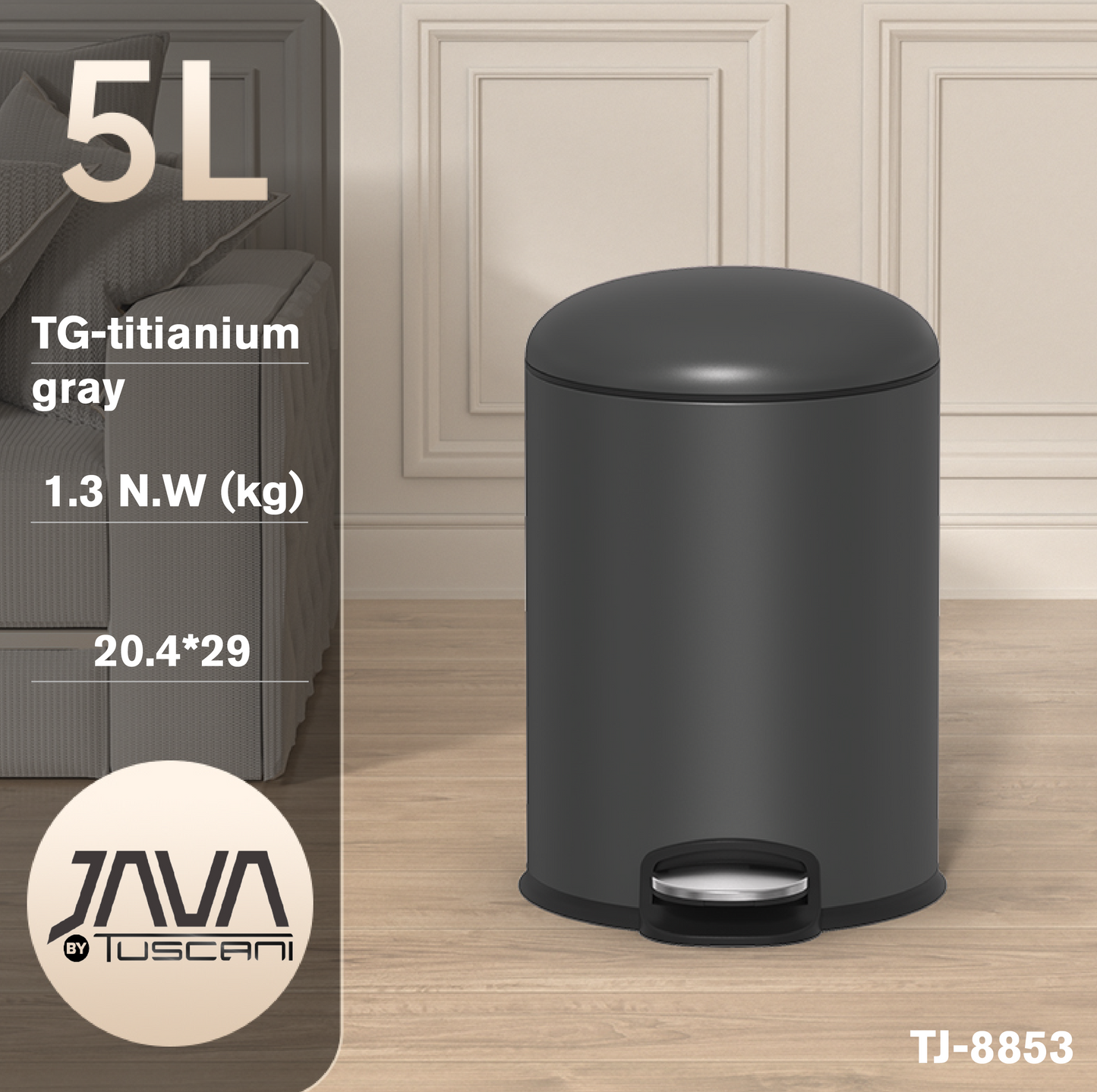 Tuscani JAVA TJ-8853 Pedal Bin