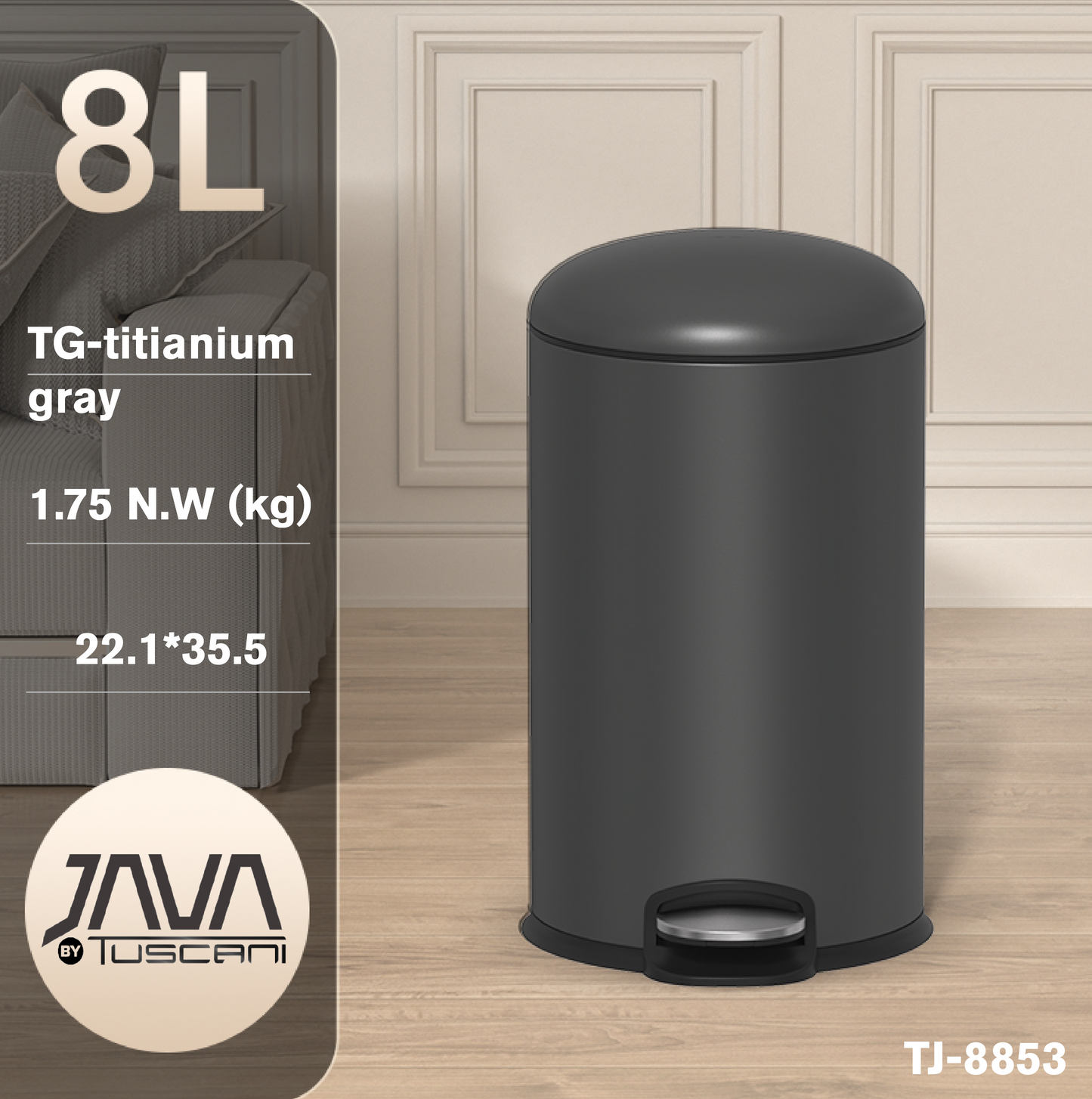 Tuscani JAVA TJ-8853 Pedal Bin