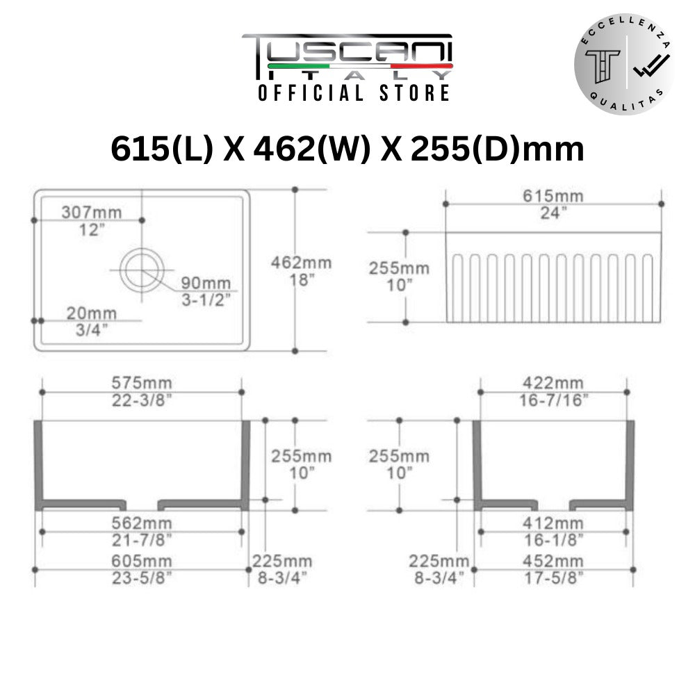 KS2418 | KS3018 - Farmhouse Kitchen Sink