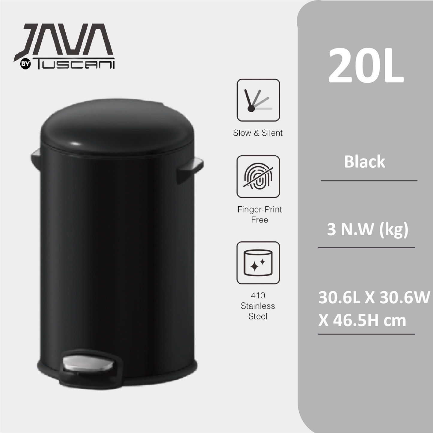 Tuscani JAVA TJ-8852 Pedal Bin