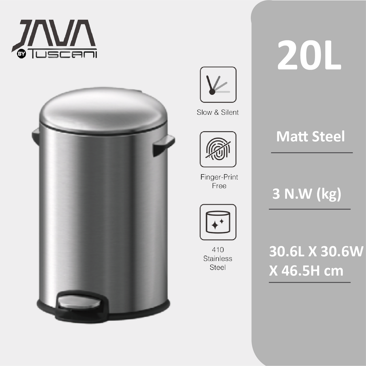 Tuscani JAVA TJ-8852 Pedal Bin