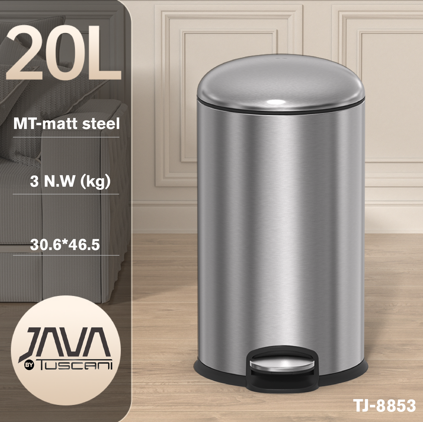 Tuscani JAVA TJ-8853 Pedal Bin