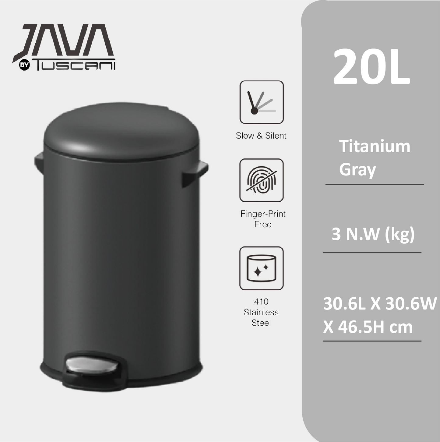 Tuscani JAVA TJ-8852 Pedal Bin