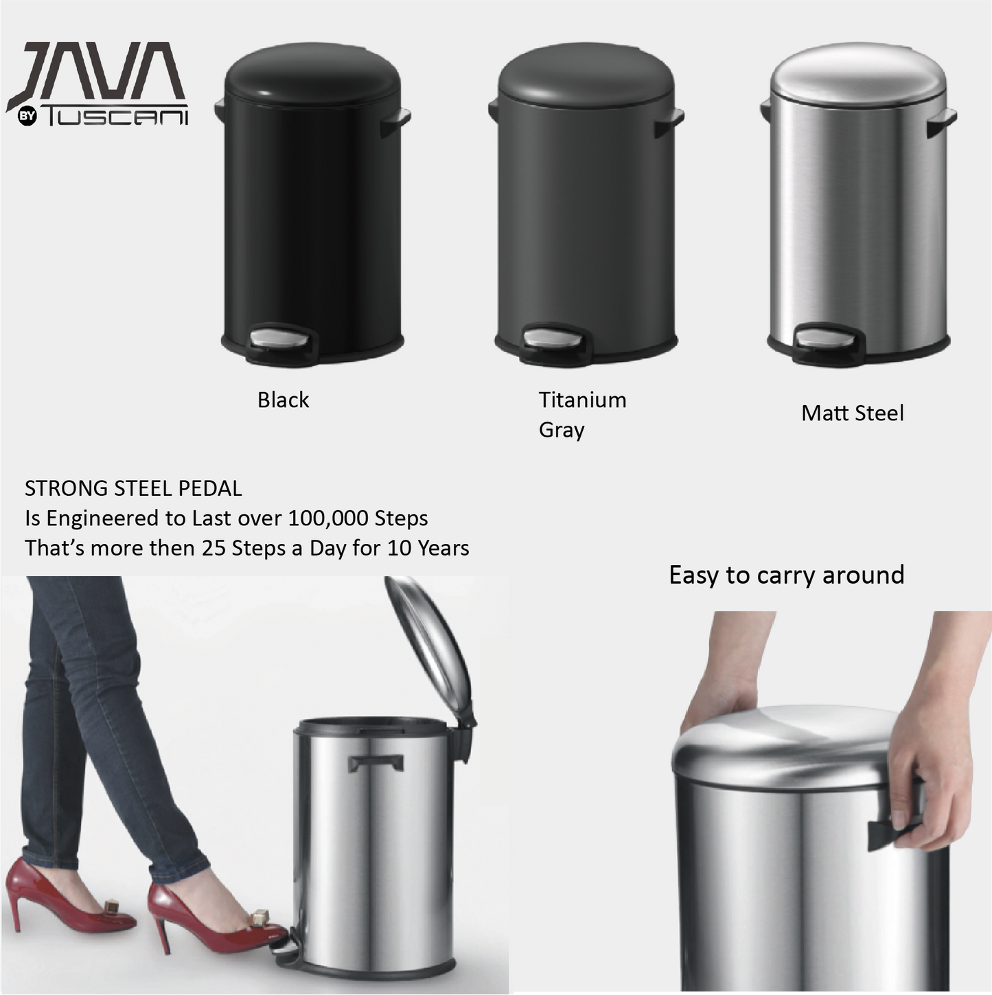 Tuscani JAVA TJ-8852 Pedal Bin