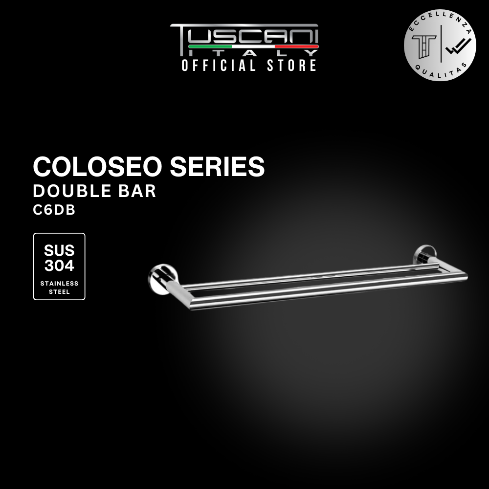 C6DB - COLOSEO Series Double Towel Bar- Bathroom Accessories