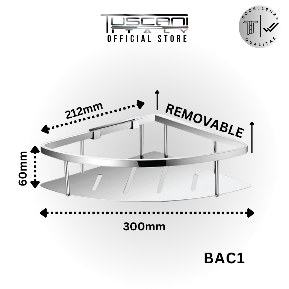 BAC1 - Removable Corner Shelf - Bathroom Accessories