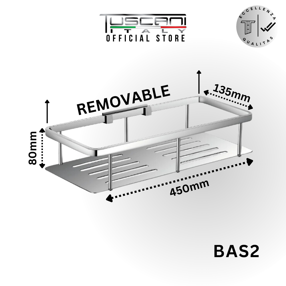 BAS1 | BAS2 - Removable Straight Shelf - Bathroom Accessories