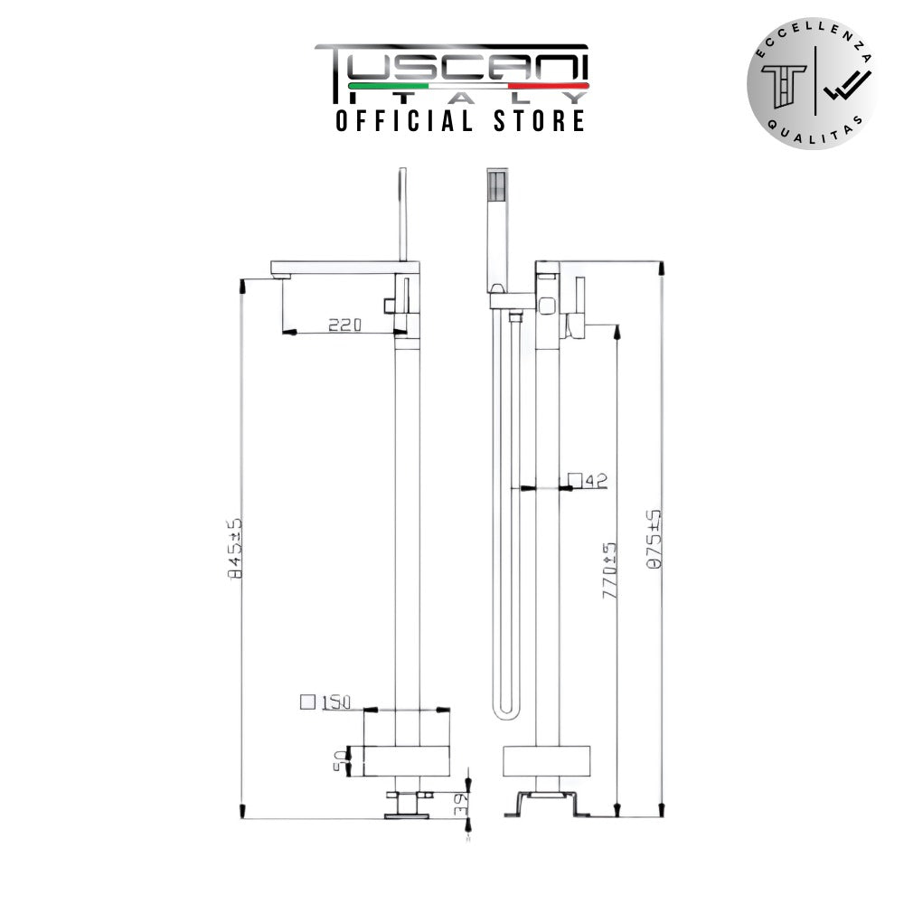 TF108 - Free Standing Bathtub Mixer Filler