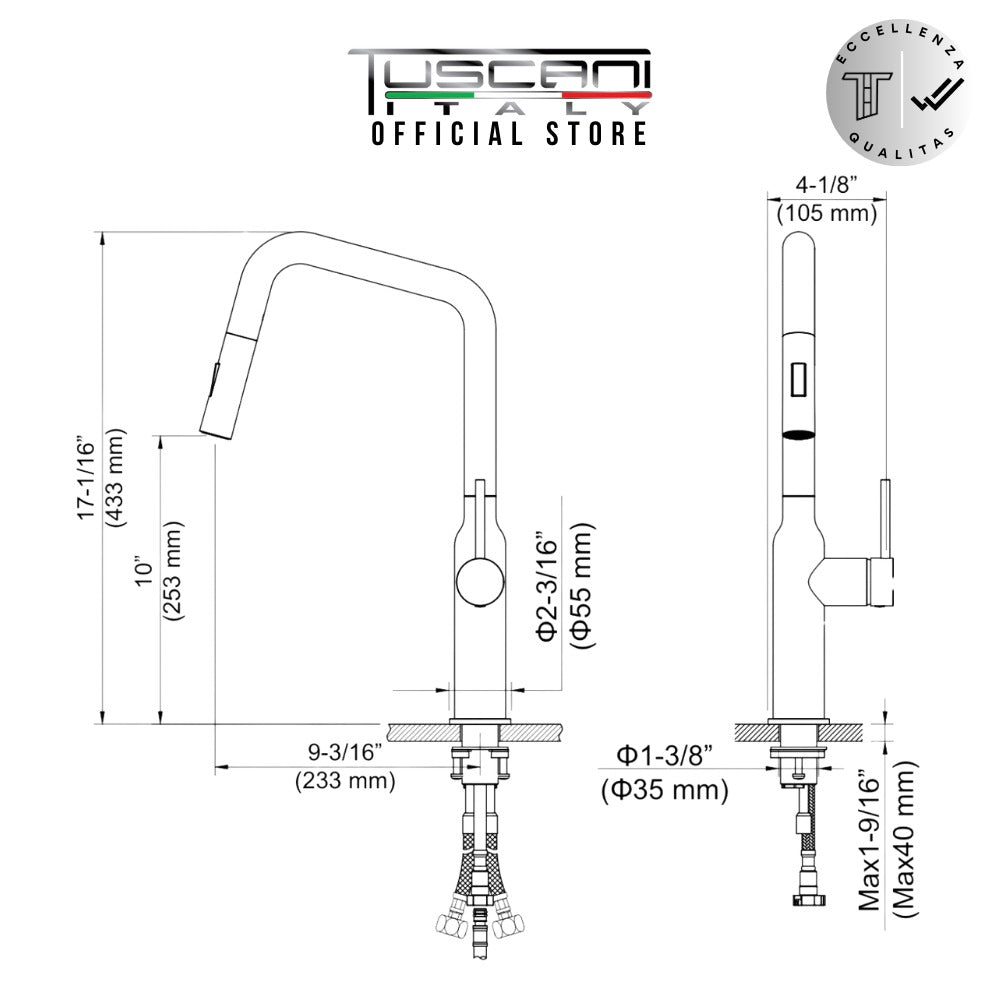 TK109PO - Kitania Series Pull Out Kitchen Mixer