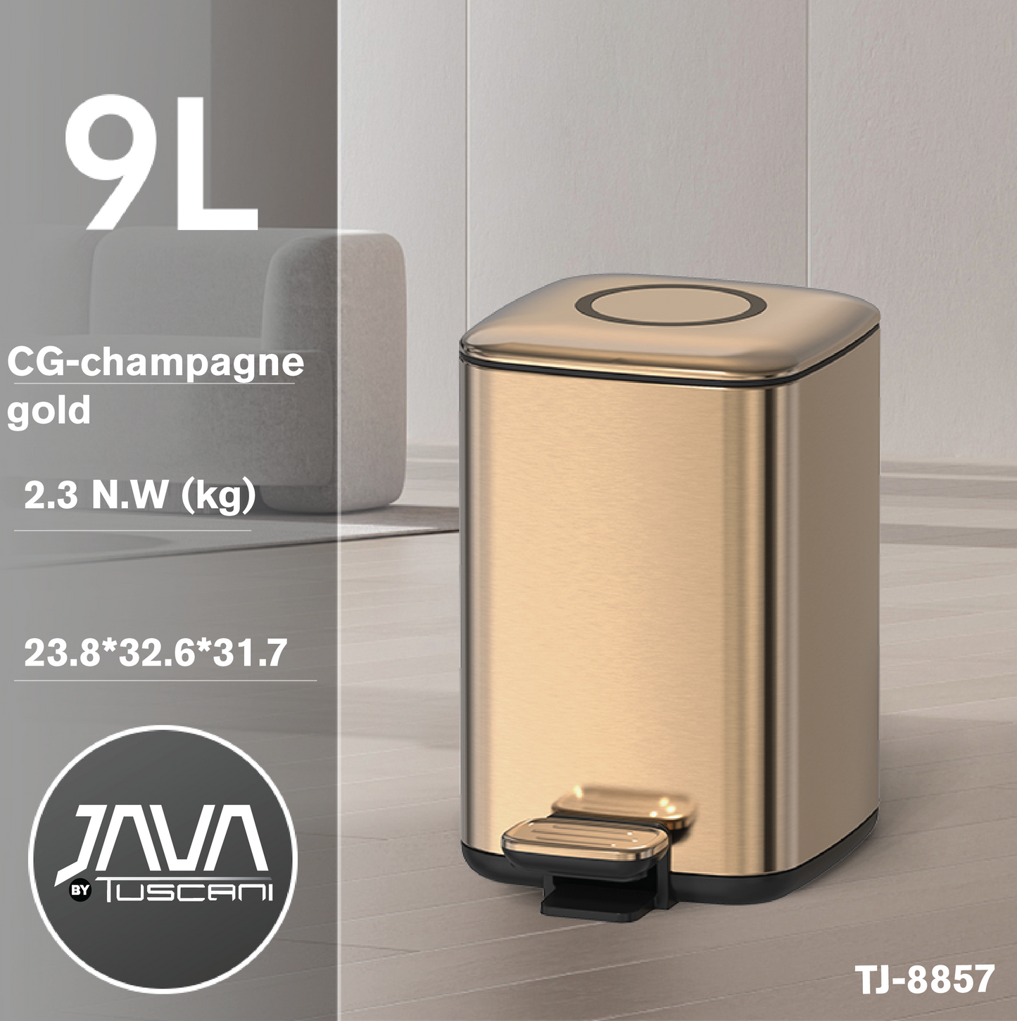 Tuscani JAVA TJ-8857 Pedal Bin