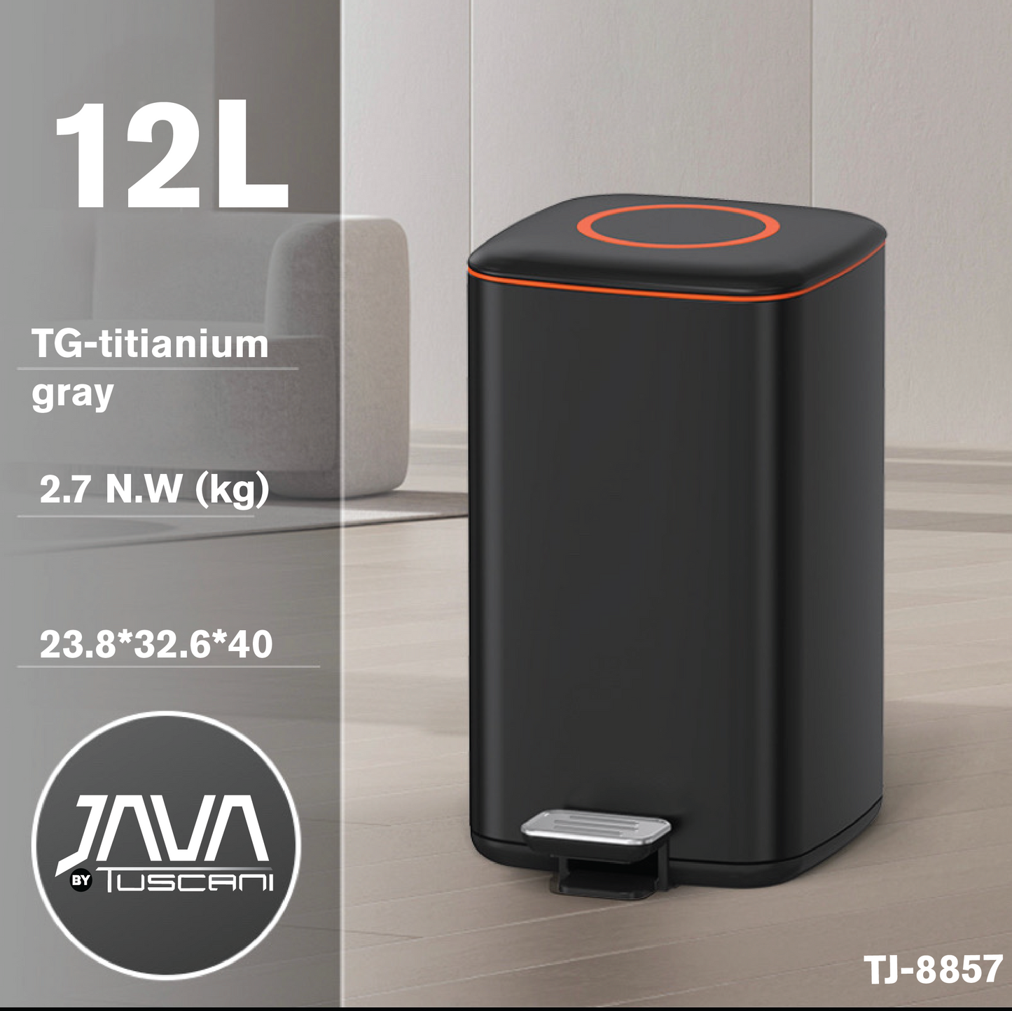 Tuscani JAVA TJ-8857 Pedal Bin
