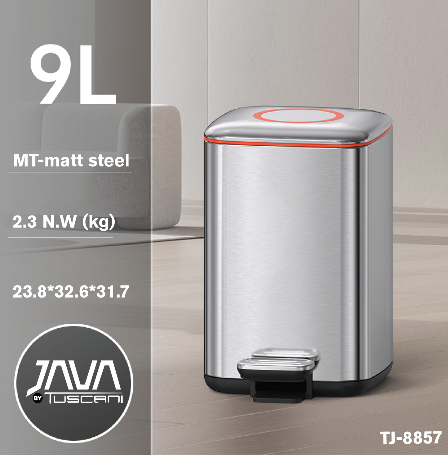 Tuscani JAVA TJ-8857 Pedal Bin
