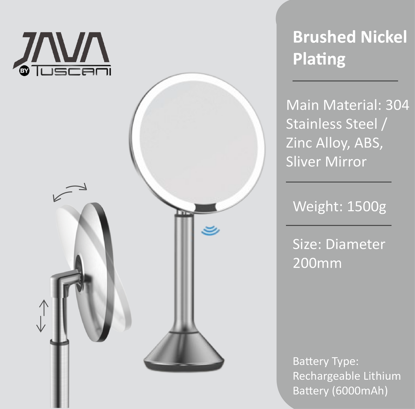 Tuscani JAVA TJ-8880 Desktop Design Makeup Mirror