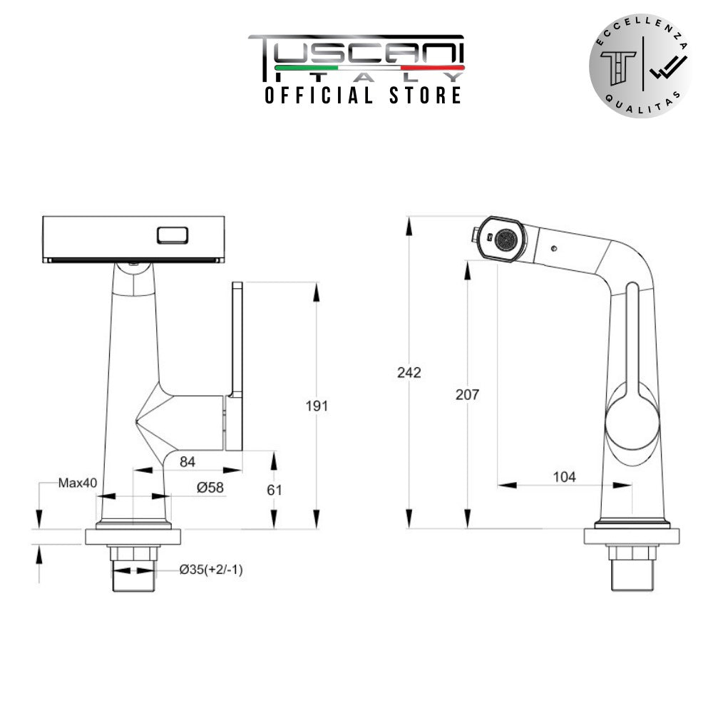 Tuscani TD102PO Basin Mixer