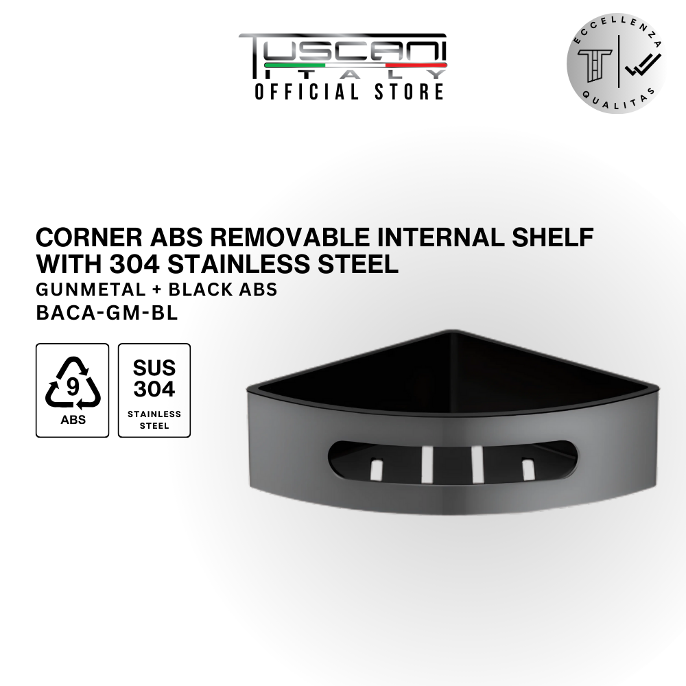 BACA - Removable Corner Shelf - Bathroom Accessories (304 Stainless Steel & ABS)