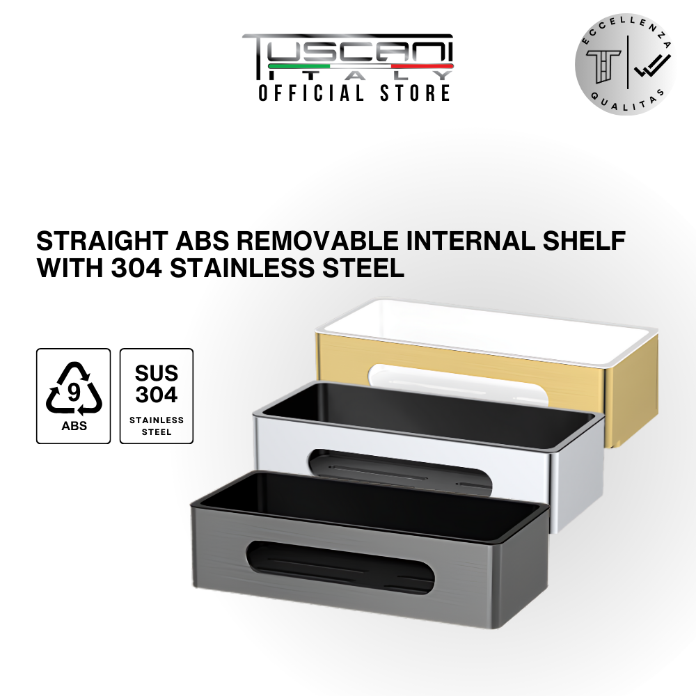 BASA - Removable Straight Shelf - Bathroom Accessories (304 Stainless Steel & ABS)