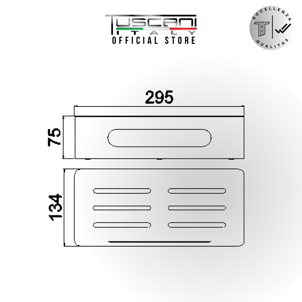 BASA - Removable Straight Shelf - Bathroom Accessories (304 Stainless Steel & ABS)