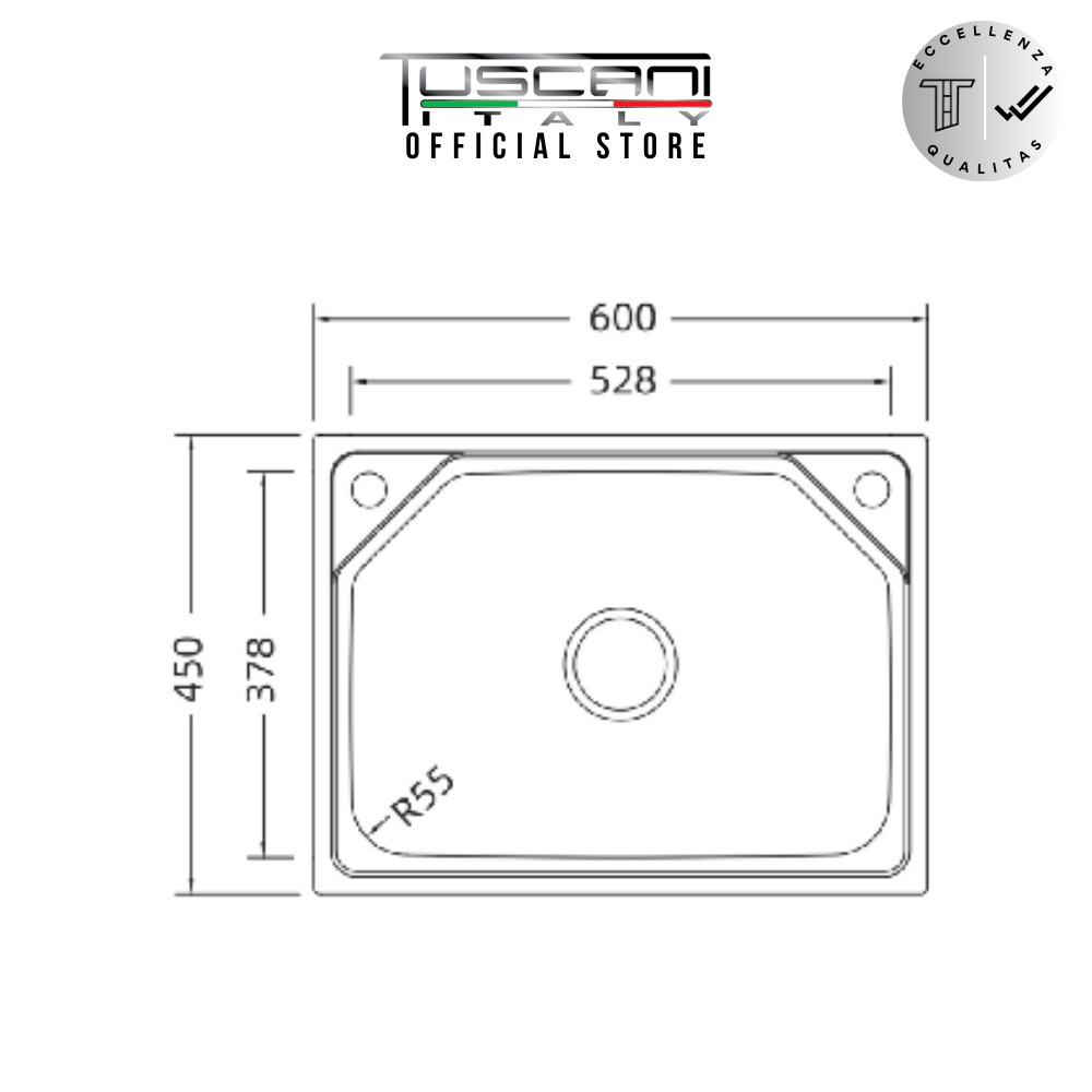 E6045 Top & Under-Mount Use Kitchen Sink