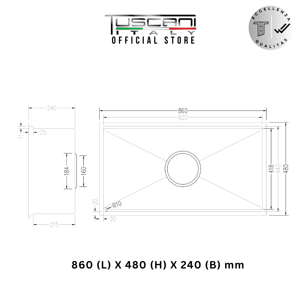 K8648NBH Top & Under-Mount Use Kitchen Sink