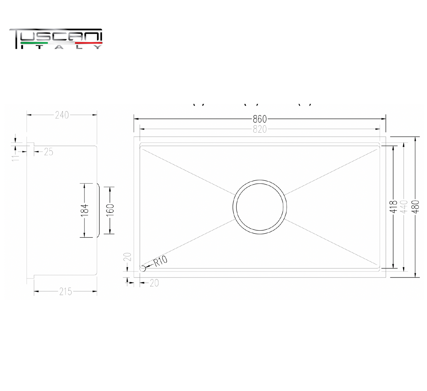 K8648NS Set - Top & Under-Mount Use Kitchen Sink