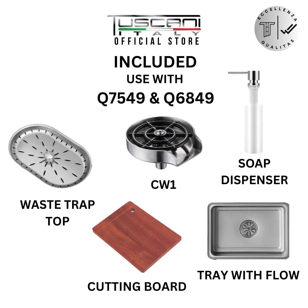 Q6849NS | Q7549NS - Silver Top & Under-Mount Use Kitchen Sink