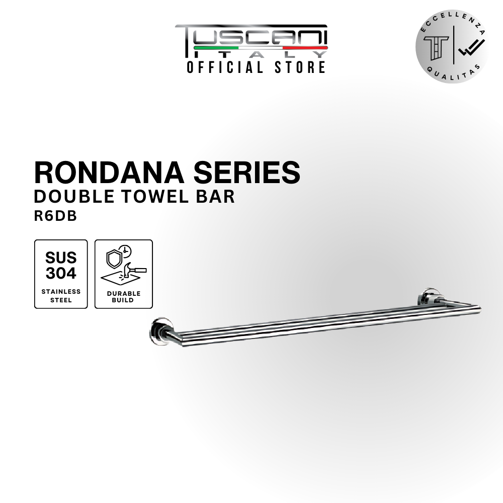 R6DB - Rondana Series Double Towel Bar- Bathroom Accessories