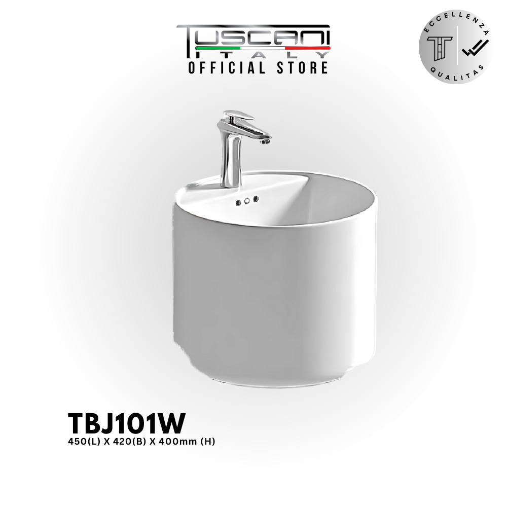 TBJ101W - White - Wall Mounted Basin
