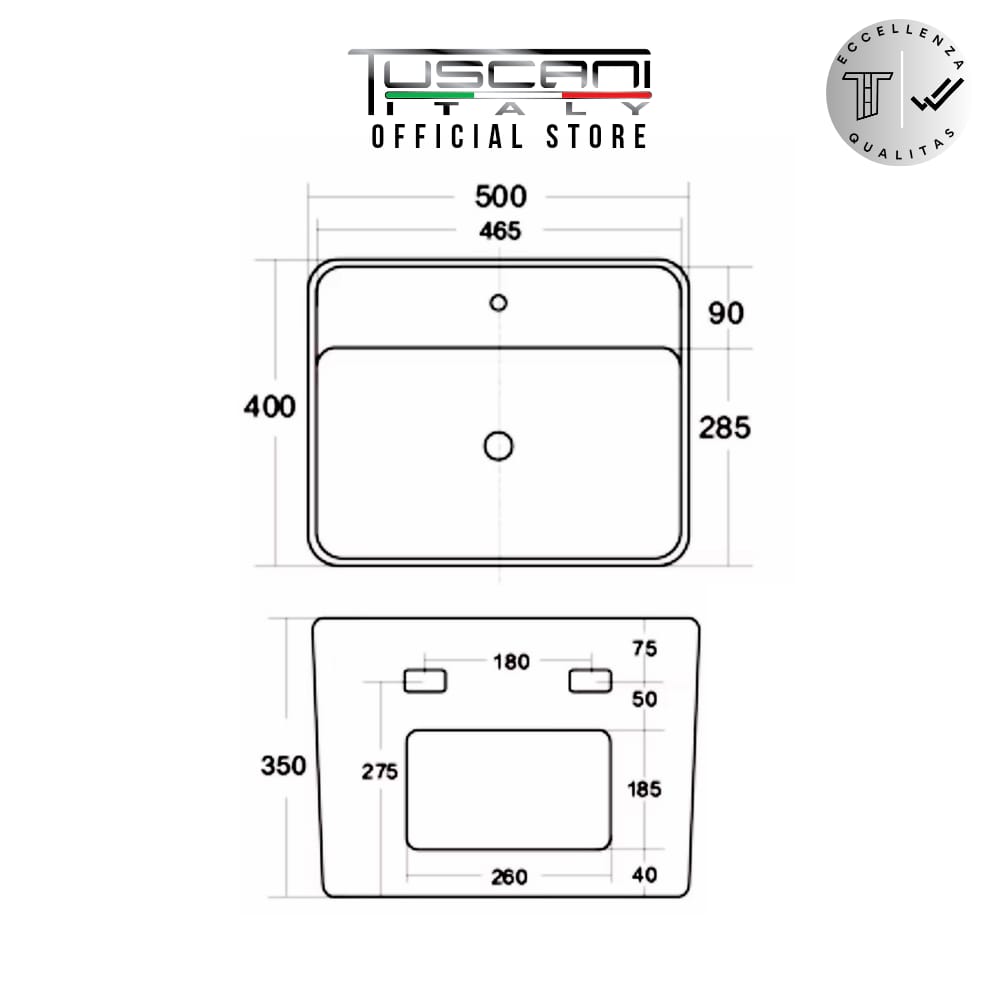 TBJ5025 - White - Wall Mounted Basin