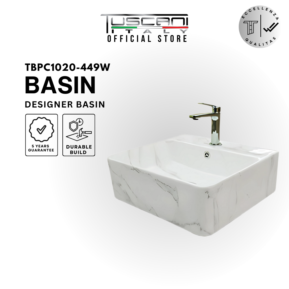 TBP1020-449W | TBP1020-449G - Marble Design Wall / Deck Basin