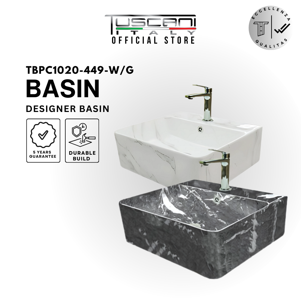 TBP1020-449W | TBP1020-449G - Marble Design Wall / Deck Basin