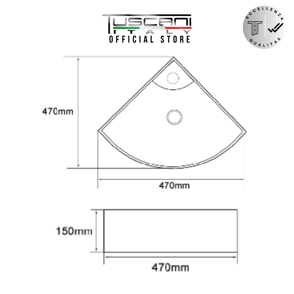 TBW154W - White - Wall / Deck Corner Basin
