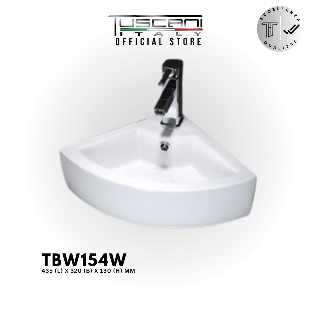 TBW154W - White - Wall / Deck Corner Basin