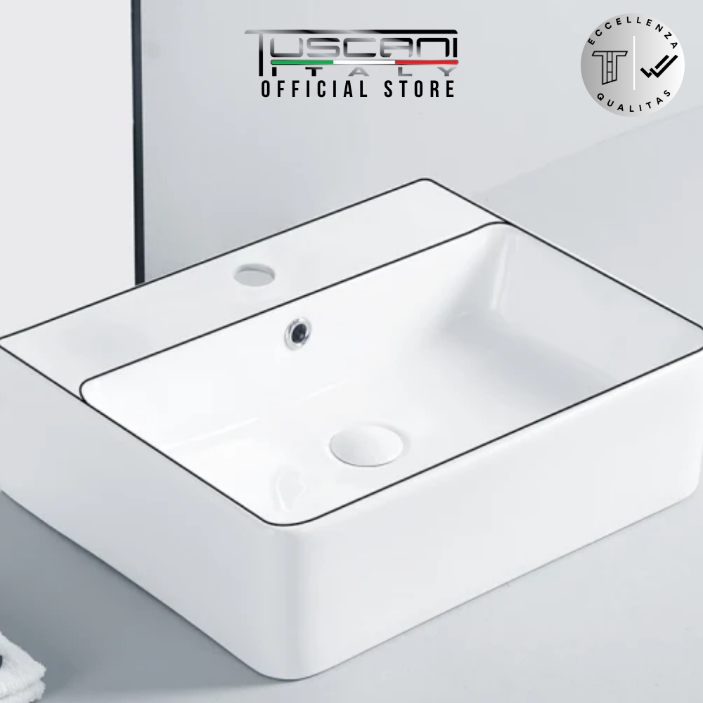 TBW449SL - White Line Wall / Deck Basin
