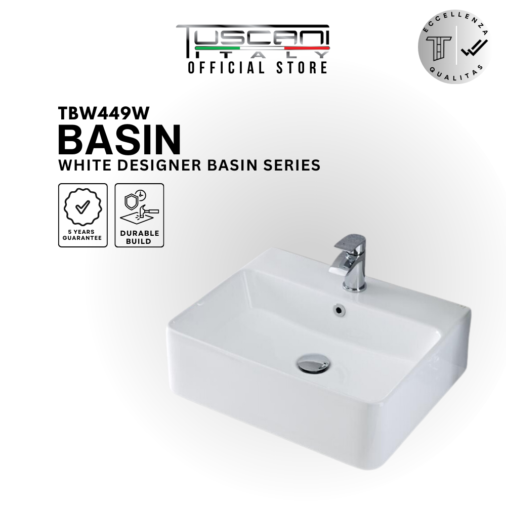 TBW449W - White - Wall / Deck Basin