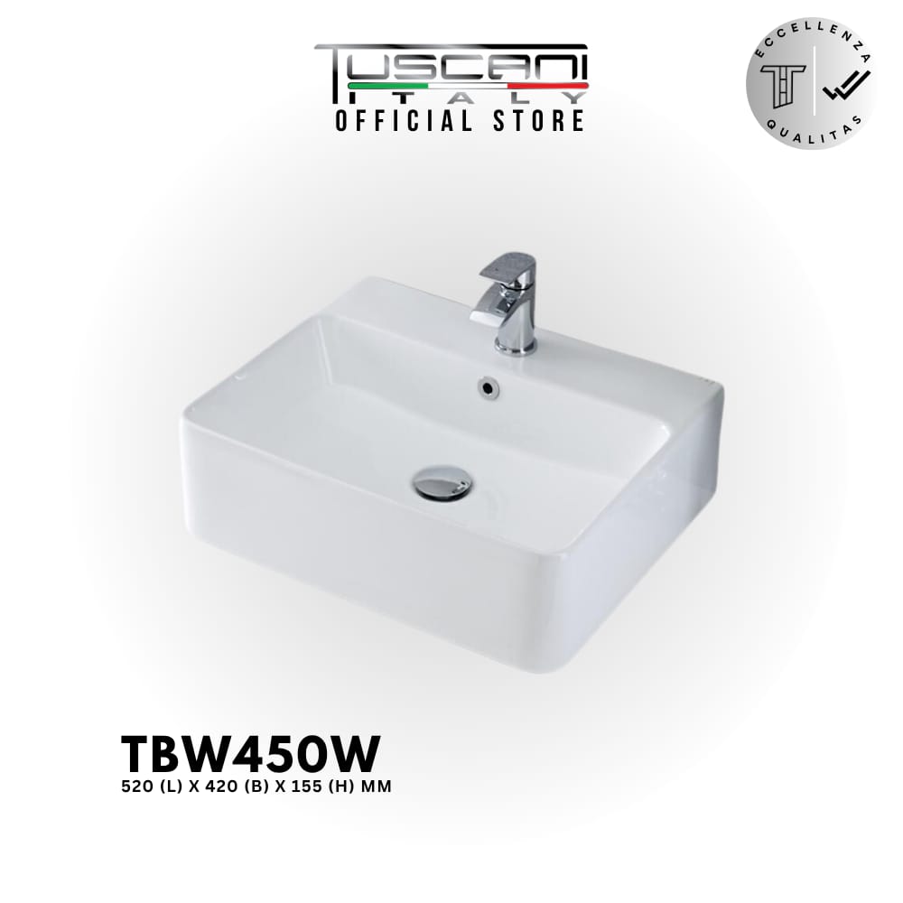 TBW450W - White Wall / Deck Basin
