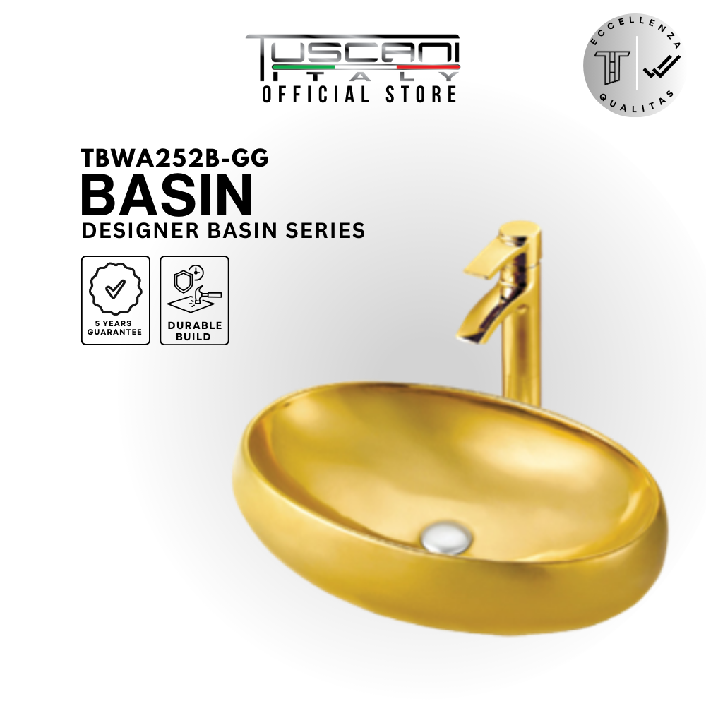 Tuscani TBWA252B-GS | TBWA252B-GG - Deck Mounted Designer Basin