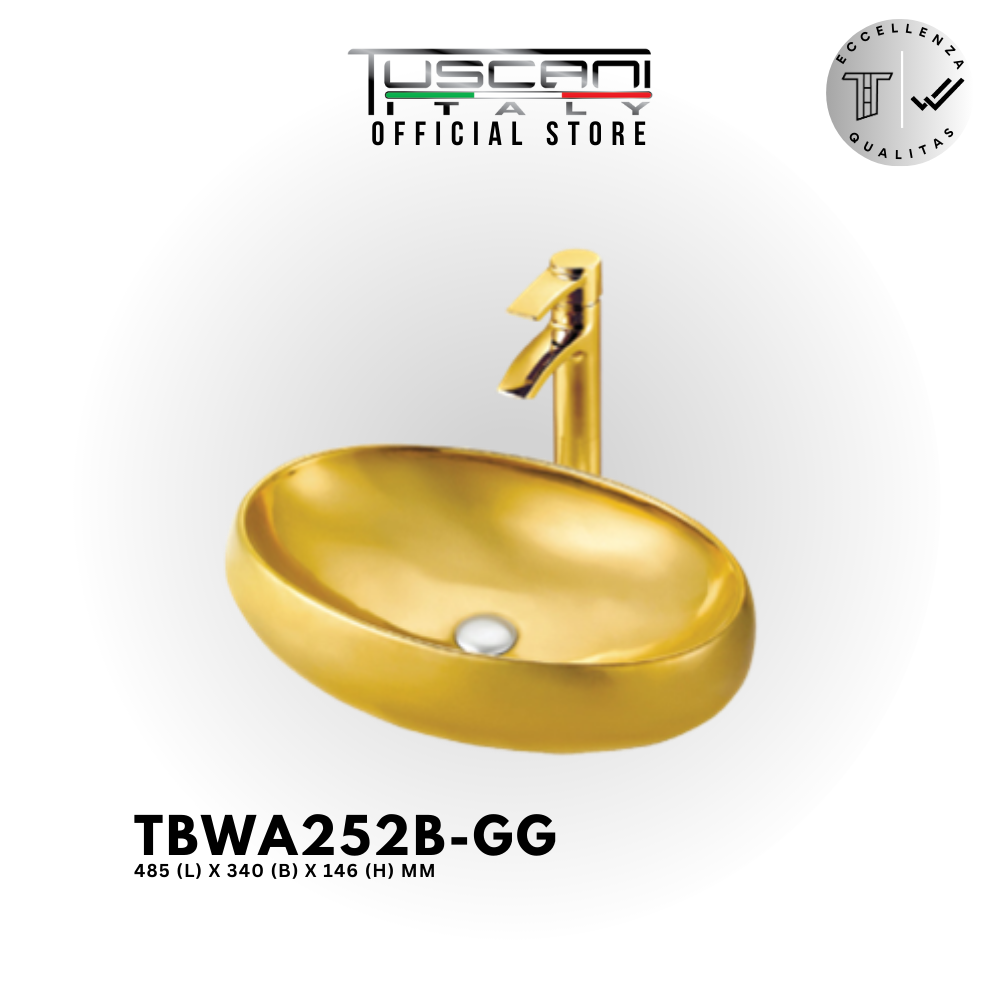 Tuscani TBWA252B-GS | TBWA252B-GG - Deck Mounted Designer Basin
