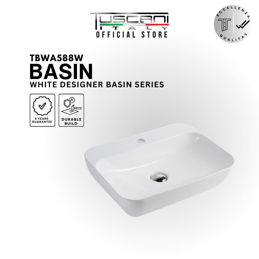TBWA588W - White - Wall / Deck Basin