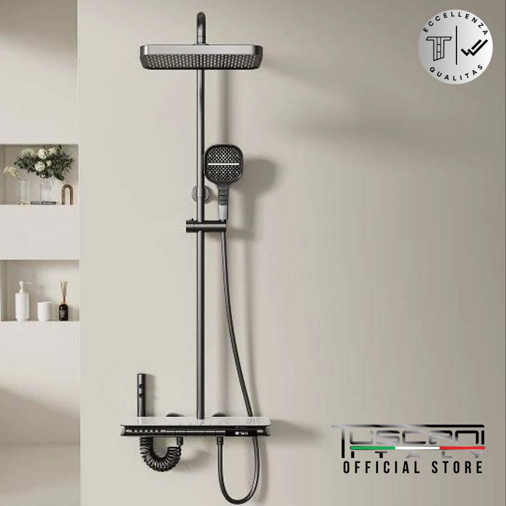 TC109GM - Gun Metal Rain Shower Set