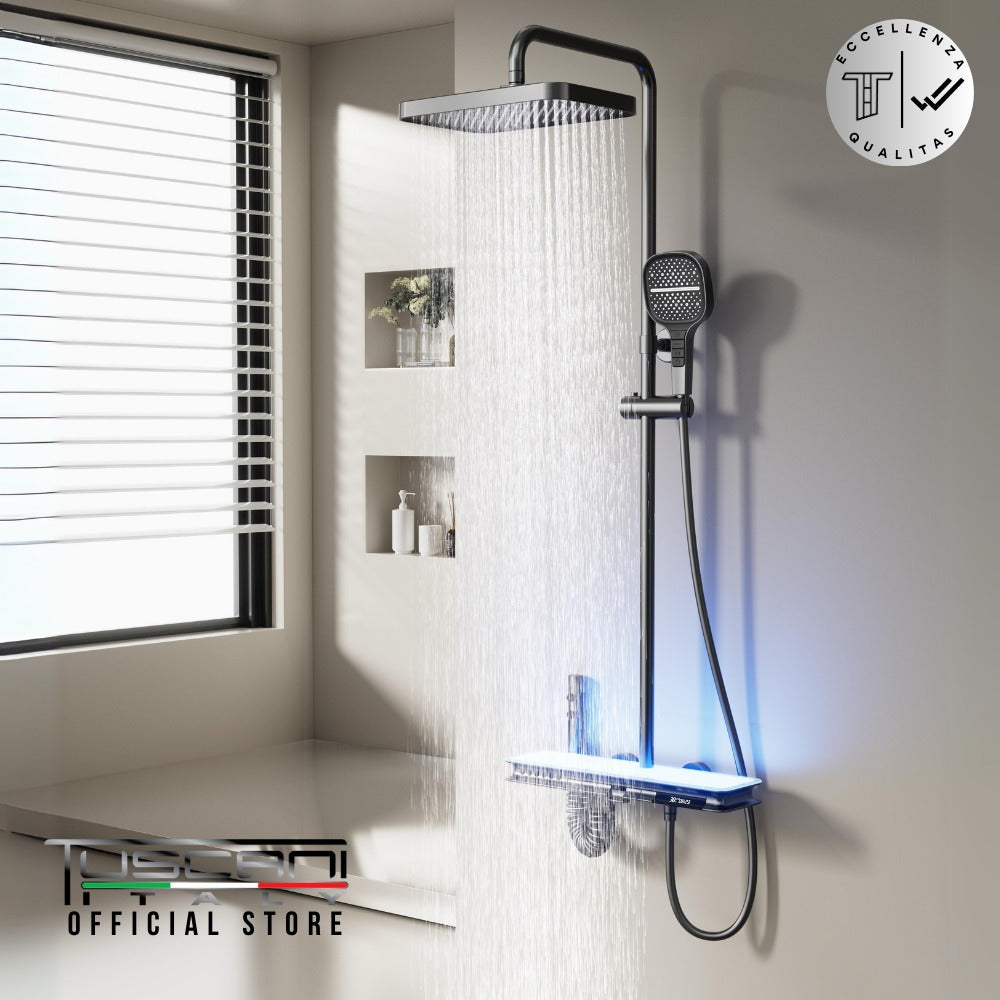 TC109GM - Gun Metal Rain Shower Set