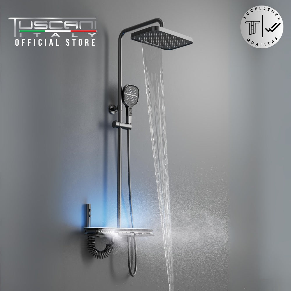 TC109GM - Gun Metal Rain Shower Set