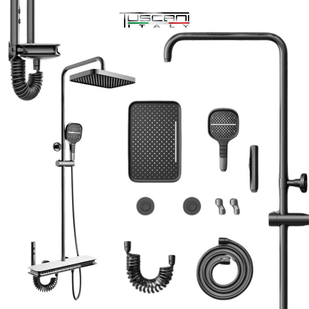 TC109GM - Gun Metal Rain Shower Set