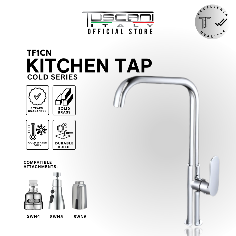 Tuscani TF1CN - Fabiana Series Kitchen Cold Tap - Cold Taps